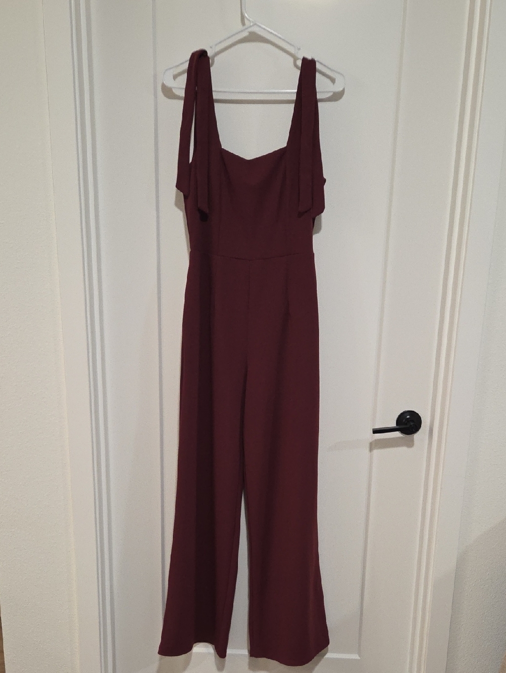 Women's Burgundy Wide-Leg Jumpsuit